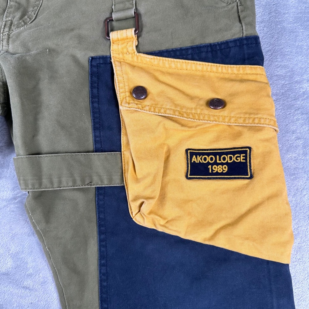 AKOO Driftwood Cargo Pants Mens 36 Green Colorblock Big Oak Fit Utility Gorpcore - Picture 9 of 12